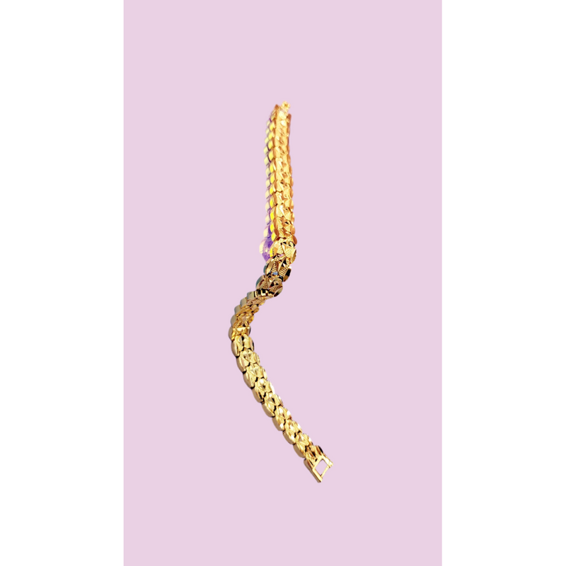 Sunlit Shiny Gold Link Bracelet