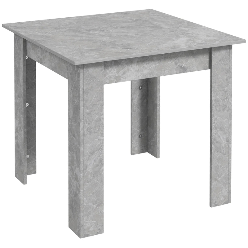 HOMCOM Square Dining Table, Modern Small Dining Table with Faux Cement Effect, Space Saving, Cement Grey