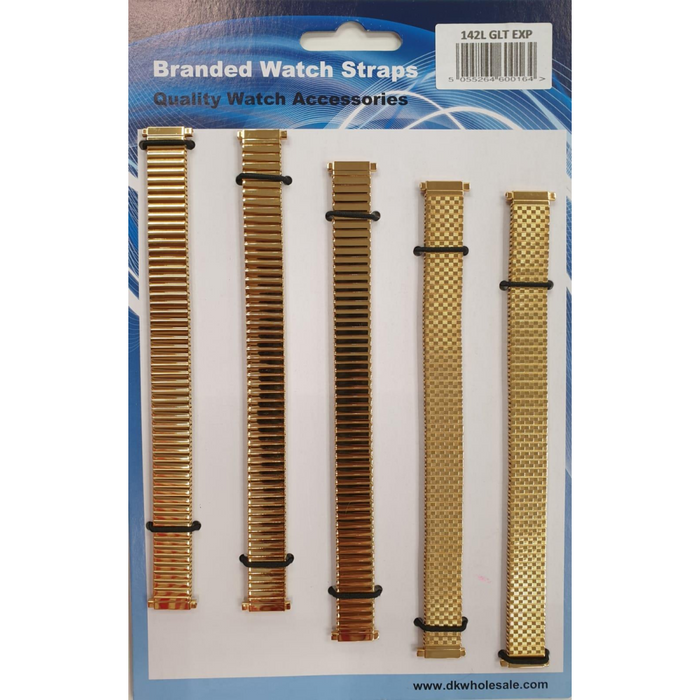Ladies Metal Gilt Expander Watch Straps 5Pk (adjusts 11-14mm)