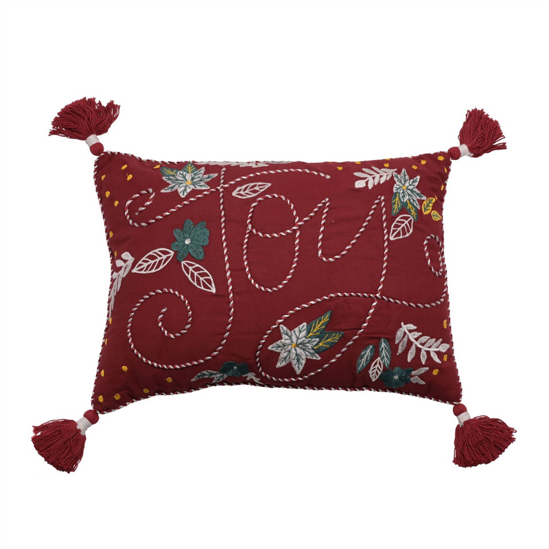 Embroidered Rectangular Cushion "Joy"