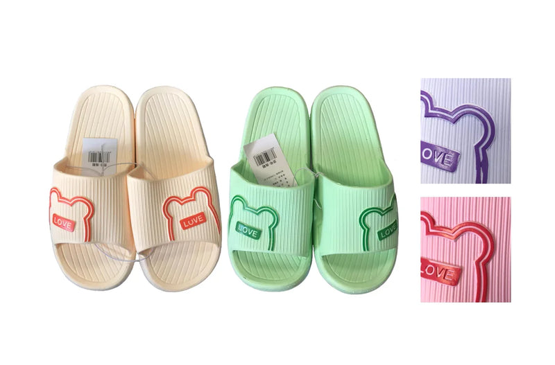 Women'S Slipper Shoes Slides With Bear Design Assorted Sizes And Colours