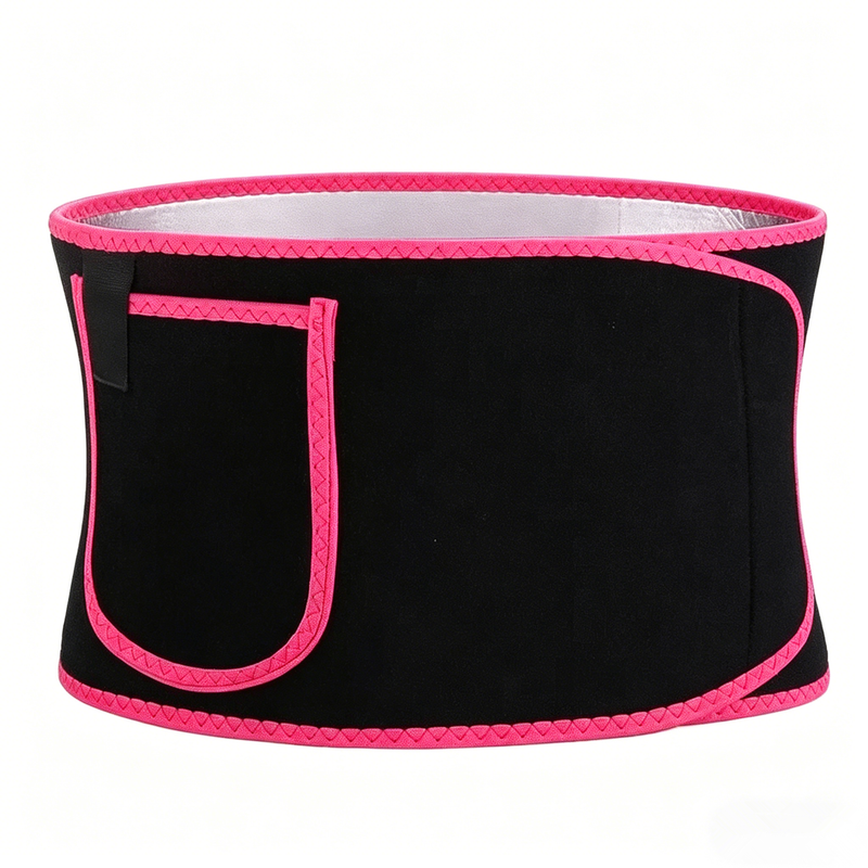 Waist Trimmer Belt Body Shaper Weight Loss Girdle Waist Trainer w/ Phone Pocket Pink-Black-Silver