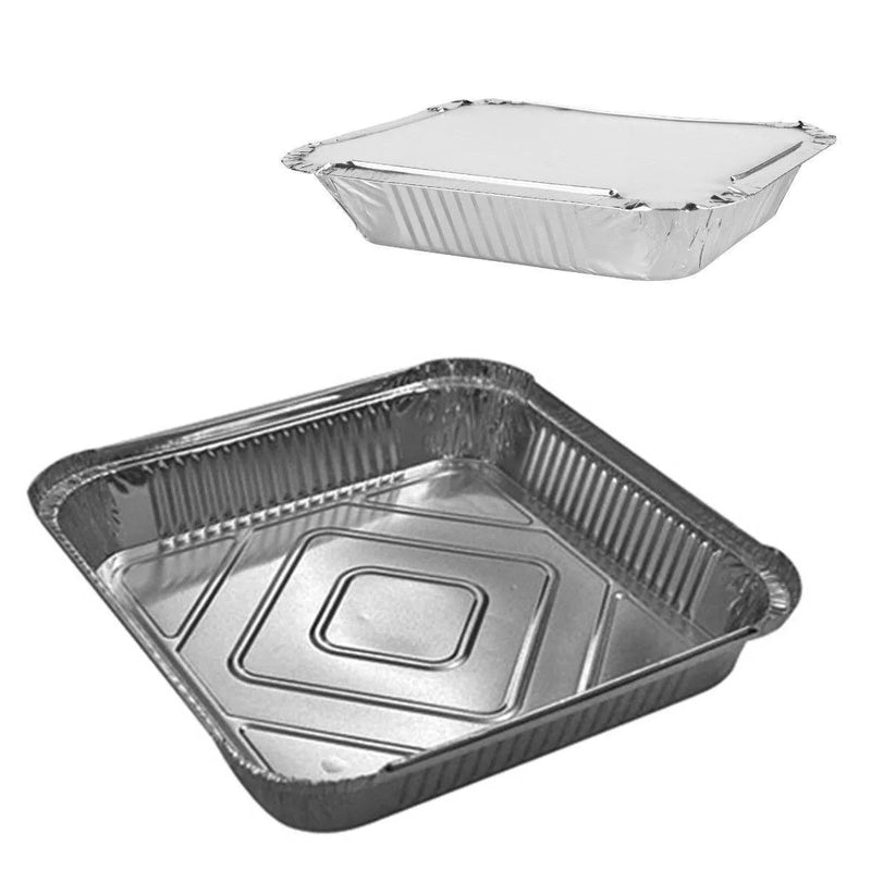 Aluminium Roasting Foil Tray With Lids Pack Of 2 9026