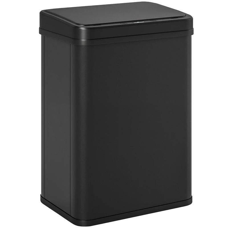 HOMCOM 40L Sensor Bin with Soft-Close Lid, Stainless Steel Automatic Touchless Motion Sensor Kitchen Bin, Black