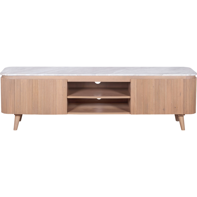 Ashford Natural Marble & Wood Large Tv Cabinet