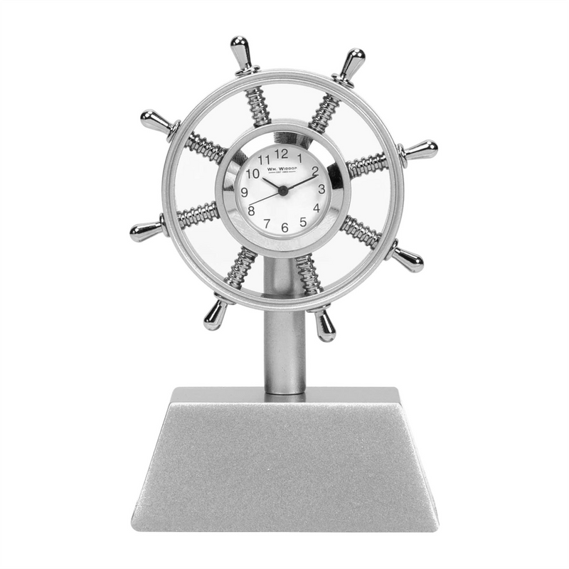 Wm.Widdop Miniature Clock Ships Wheel