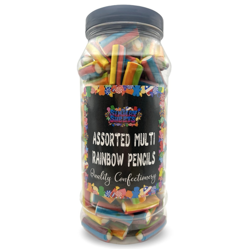 Multi Coloured Pencil Bites Retro Gummy Sweets Gift Jar - 625g