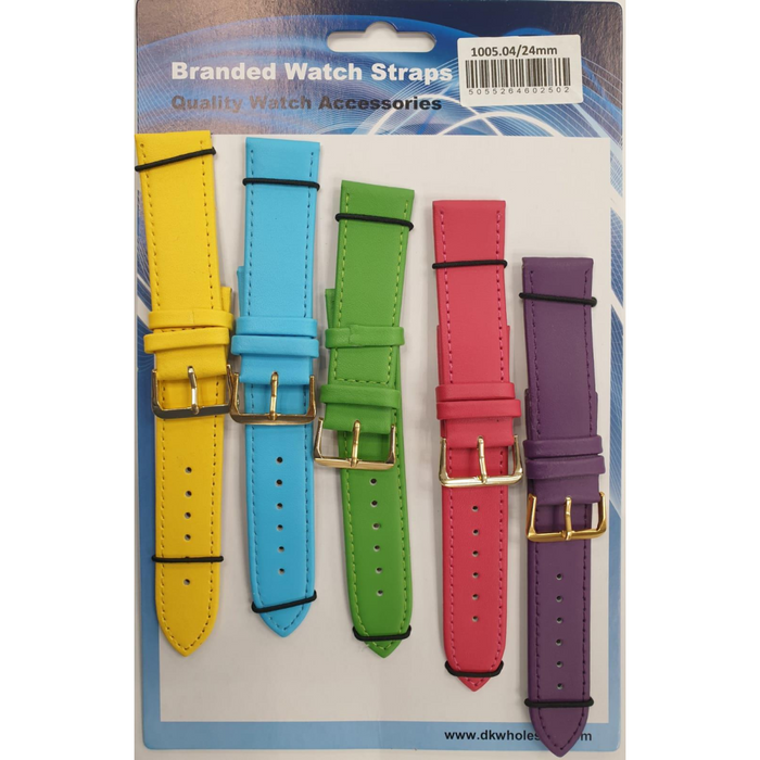 Leather Pastels Watch Straps Pk5 size 24mm 1005.04