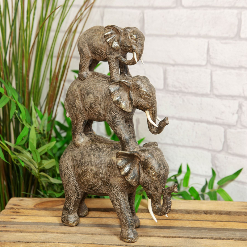 Naturecraft Collection - 3 Elephants Stacked