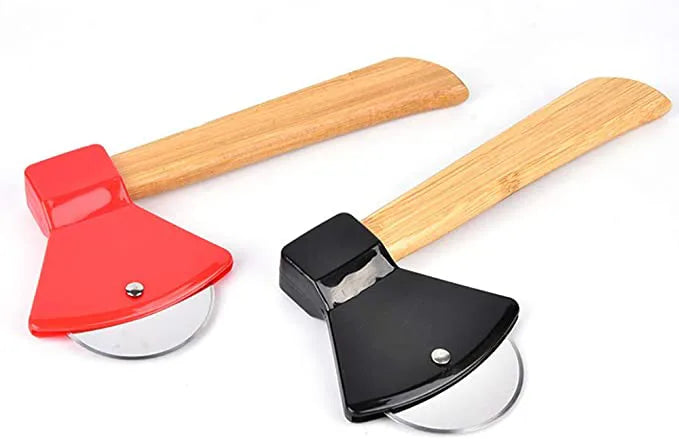 A x e Shaped Pizza Cutter Wheel Assorted Colours