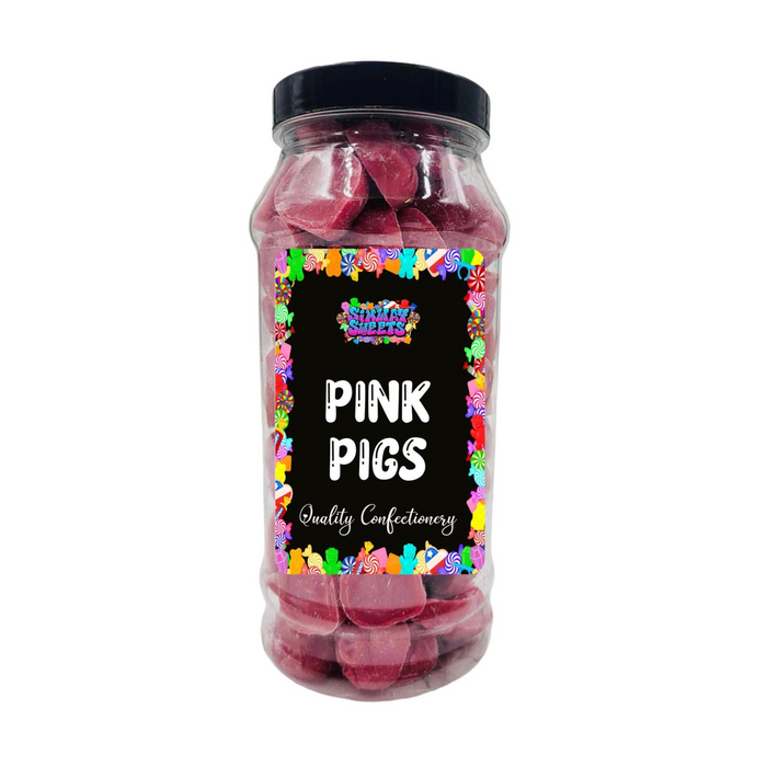 Pink Porky Pigs Chocolate Retro Sweets Gift Jar - 690g