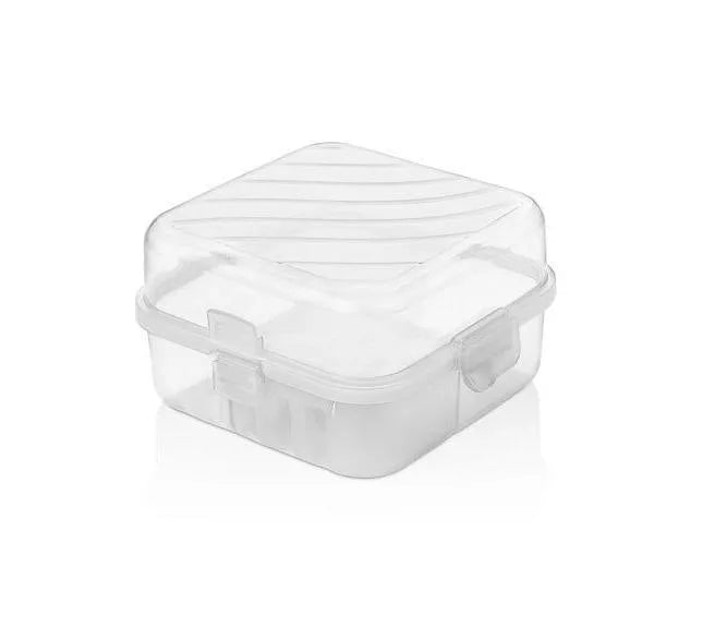 Hobby Plastic Square 2 Compartment Food Storage Container Lunch Bo x Assorted Colours