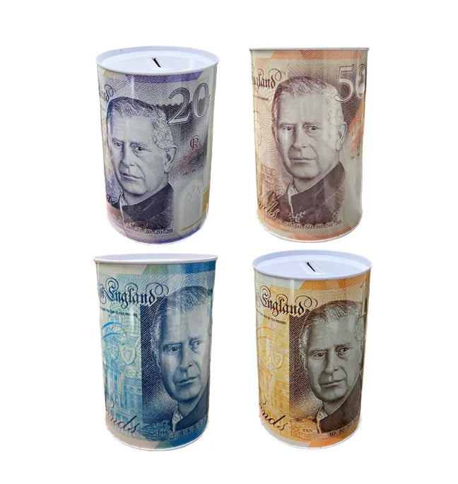 Small King Charles Pound Note Money Tin