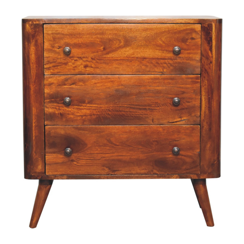 Artisan Furniture Solid Wood Bera Chest, Light Brown, 3 Drawers