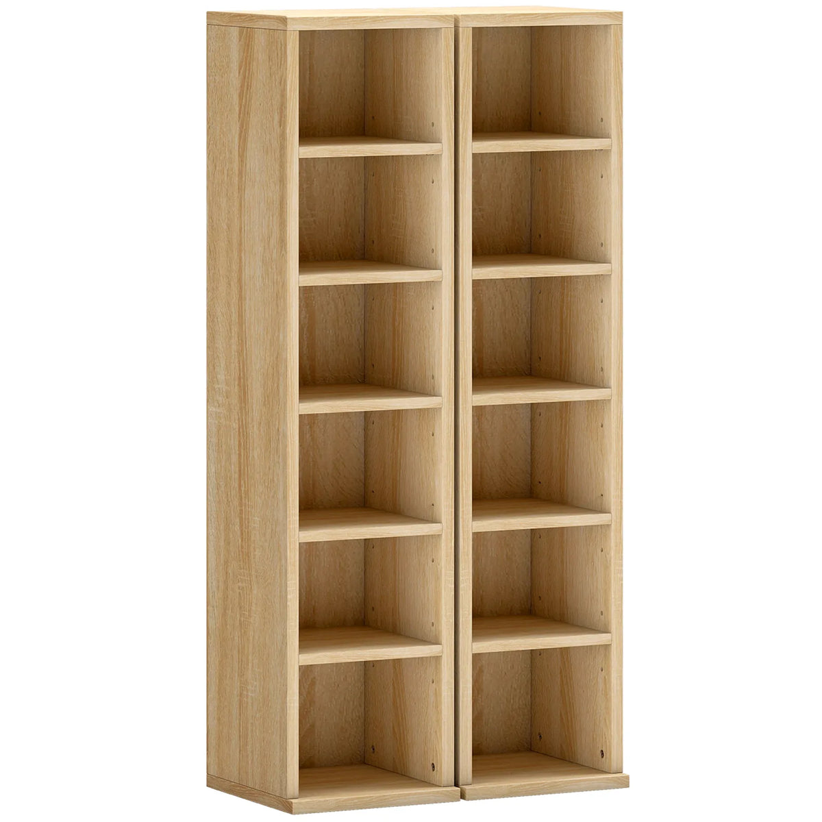 A4 Boxes Rack HOMCOM Set of 2 CD Media Display Shelf Unit Tower Rack with Adjustable ...