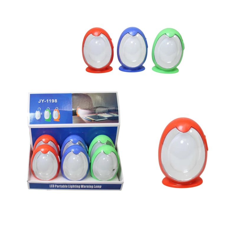 Plastic Led Portable Egg Shaped Round Lamp Assorted Colours