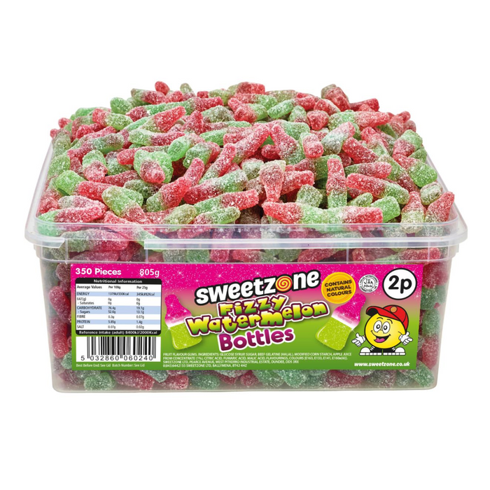 Fizzy Watermelon Bottles 805g Tub Sweets