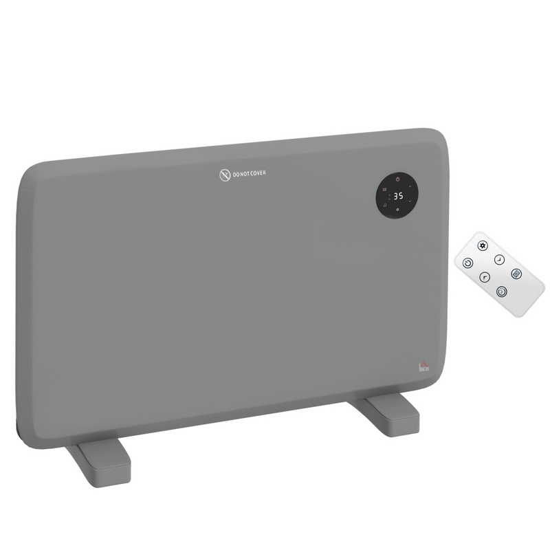 1200W Electric Convector Heater, Quiet Space Heater with LED Display, Grey