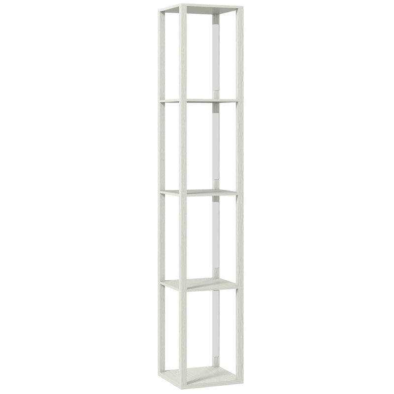 HOMCOM Floor Lamp with Shelves and 3 Brightness Levels - Oak