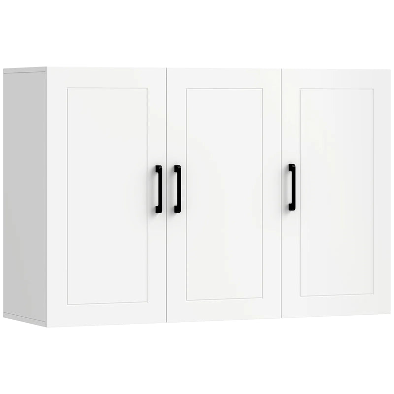 HOMCOM Bathroom Wall Cabinet, Wall Mounted Bathroom Cabinet, Over the Toilet Space Saver with Adjustable Shelves, White