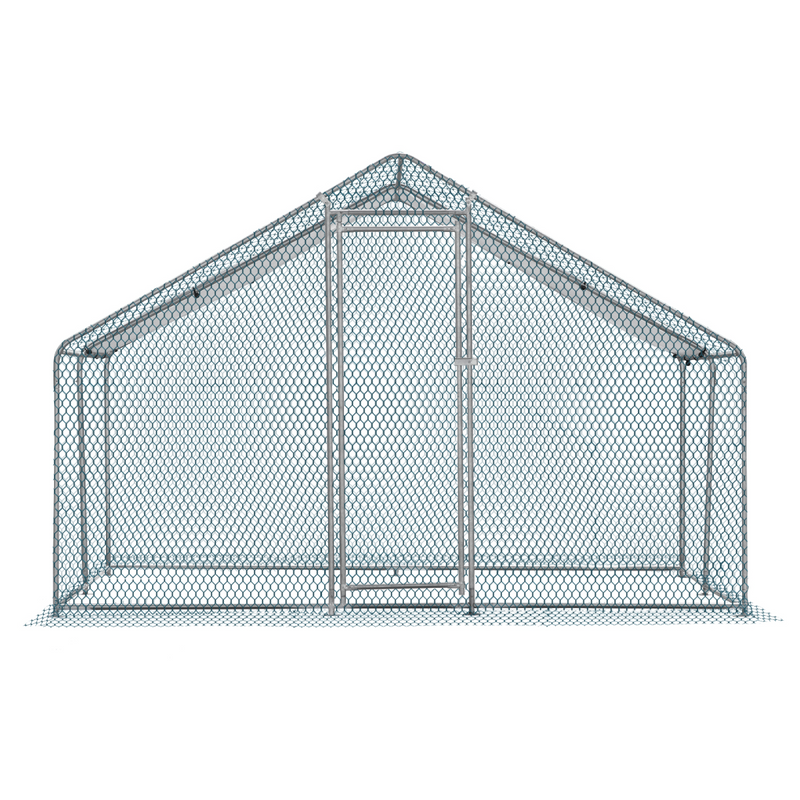 10 x 10 ft Large Metal Chicken Coop, Walk-in Poultry Cage Chicken Hen Run House with Waterproof Cover, Rabbits Cats Dogs Farm Pen for Outdoor Backyard Farm Garden