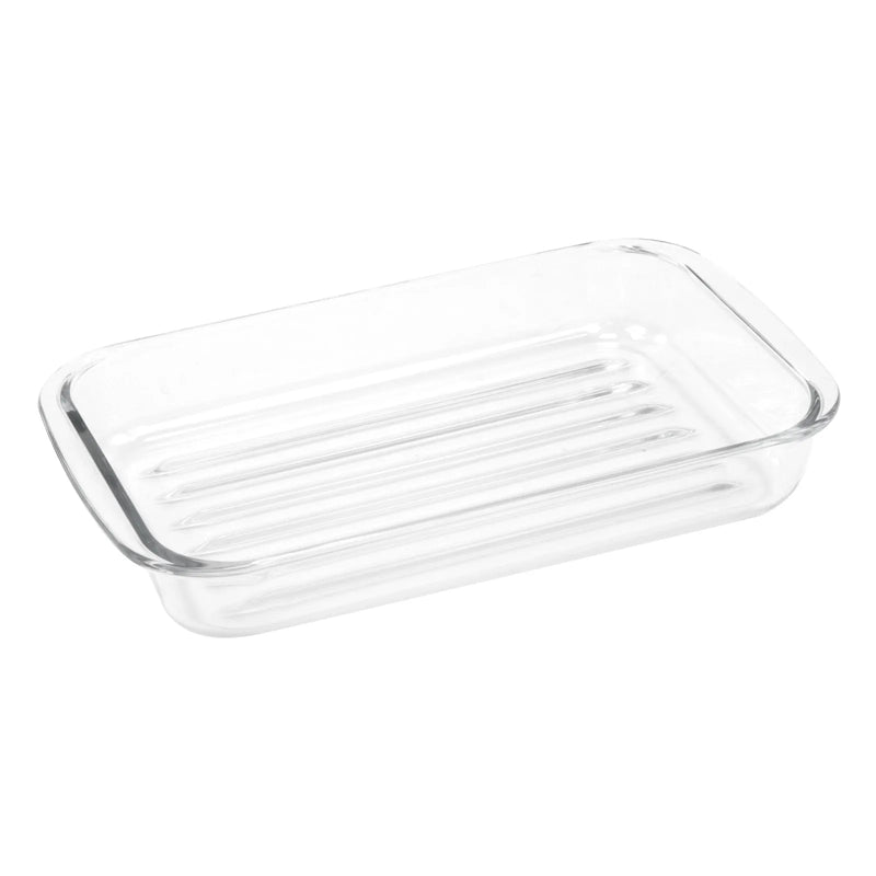 Durane Tempered Glass Ribbed Oven Roasting Tray 2L (Parcel Plus Rate)