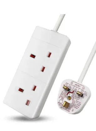 E x trastar 2 Way Gang E x tension Lead Unswitched White