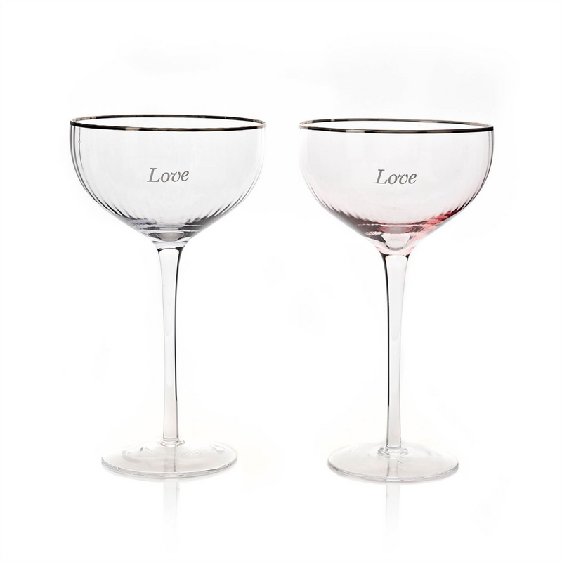 Amore Set of 2 Coupe Glasses - Love