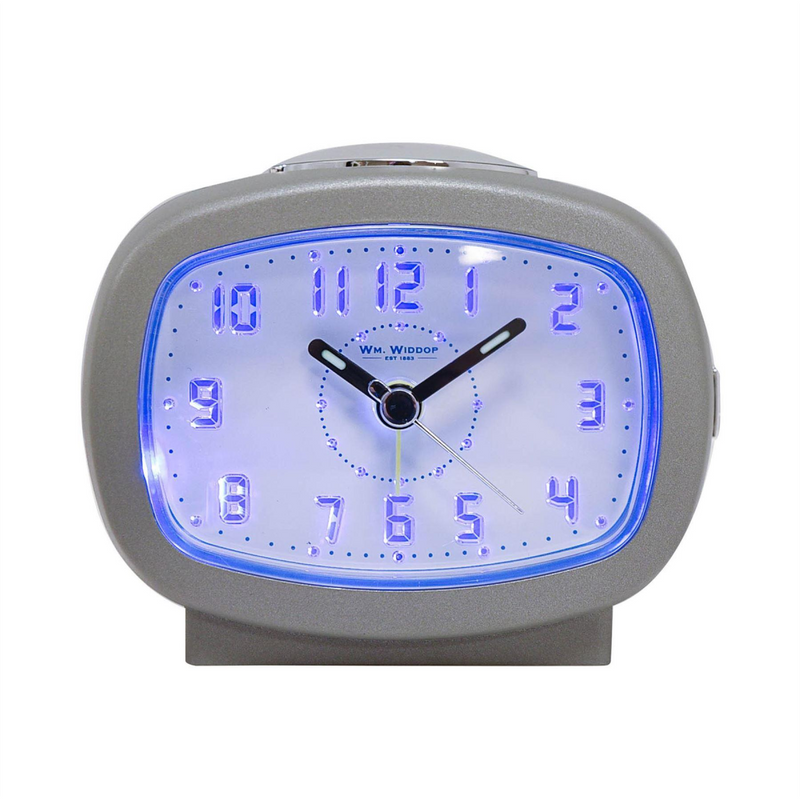 Wm Widdop Qtz Beep Alarm LED Dial/Snooze Silver