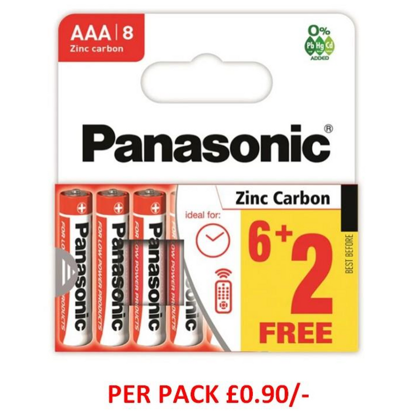 Panasonic AAA 8PK Zinc Battery Box of 20