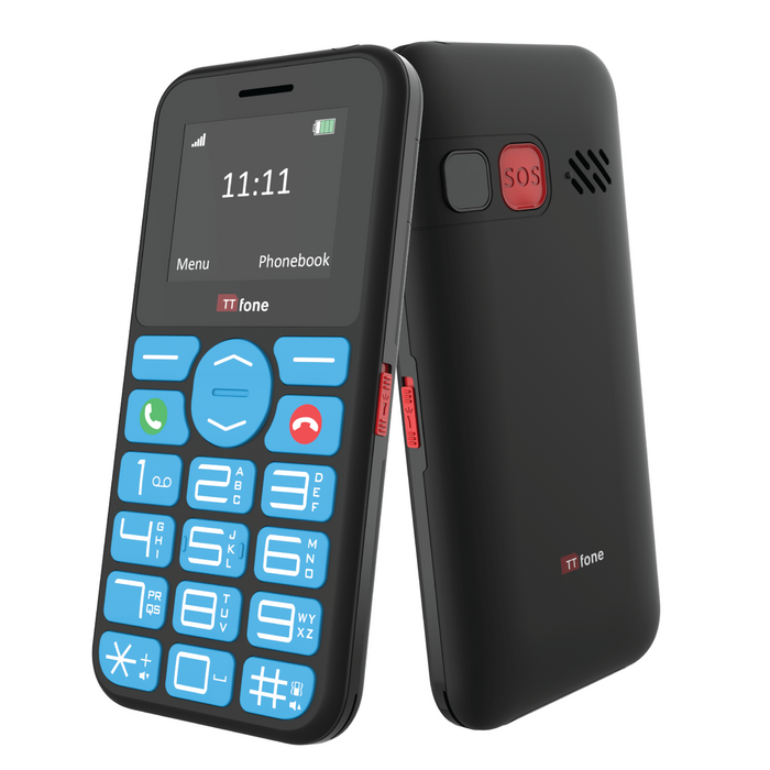 TTfone TT190 Big Button Basic Senior Unlocked Emergency Mobile Phone - Simple Cheapest Phone with USB Cable and Vodafone Sim Card