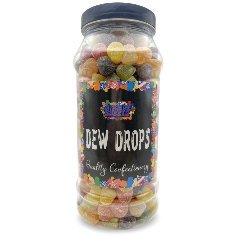 Dew Drops Fruit Flavour Gummy Retro Sweets Gift Jar - 770g