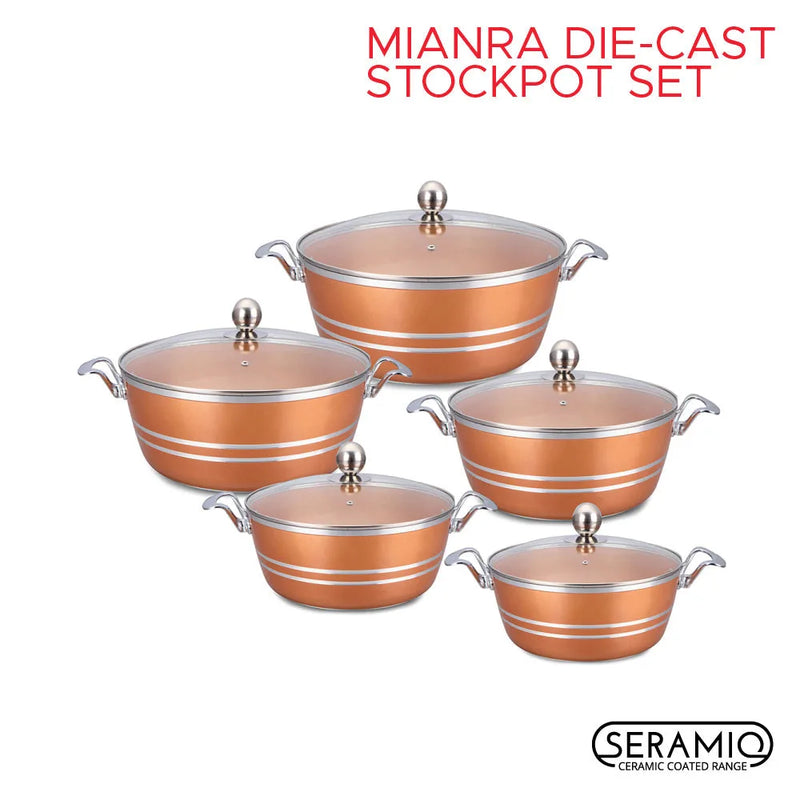 Sq Professional Seramiq Mianra Diecast Stockpot Set Of 5 A x inite