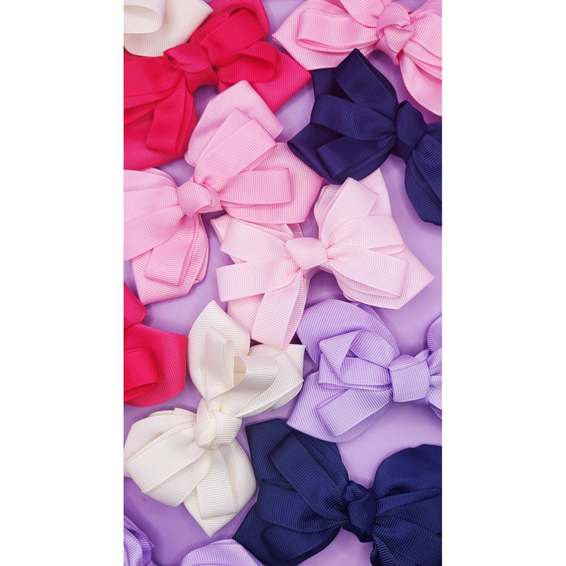 Pastel Hair Bow Clip Slide Bows Pack of 24