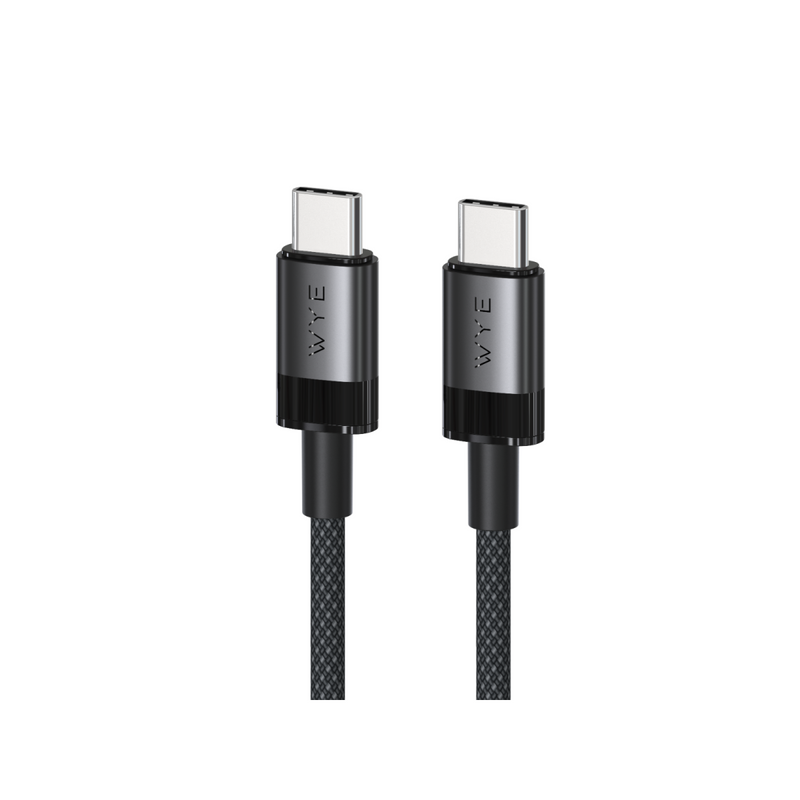 WYE 240W Braided Ultra Fast Charge/Sync C-C Cable 2m Black