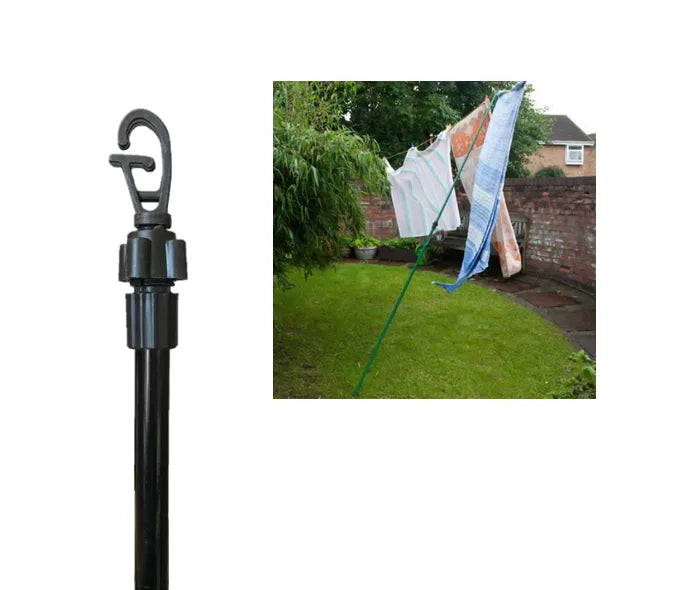 Metal E x tendable Garden Laundry Washing Line Prop Stick Assorted Colours