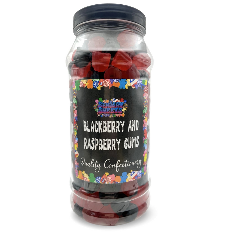 Blackberry & Raspberry Gums Jelly Gummy Retro Sweets Gift Jar - 770g