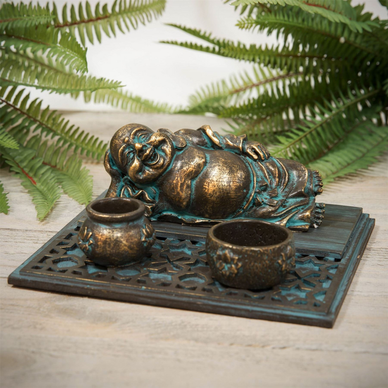Buddha Tea Light & Incense Stick Holder 19.5cm