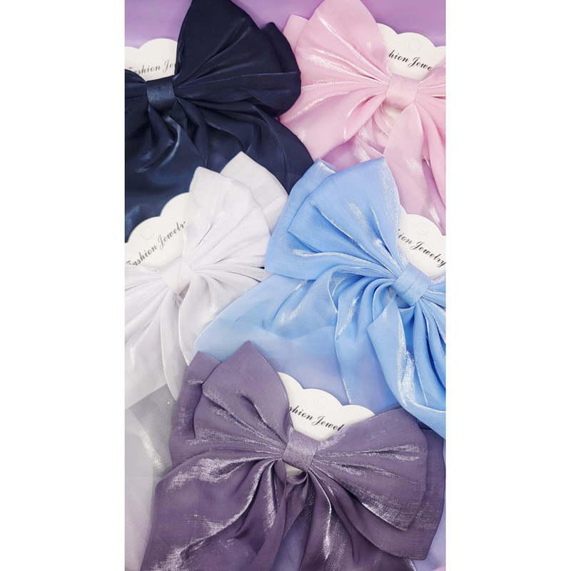 Organza Bow Knot Hair Bow Clip Slide Pack of 24