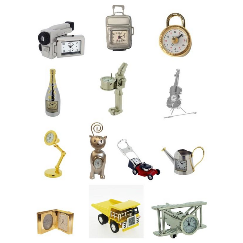 Miniature Clock 10 Assorted - CLEARANCE NEEDS RE-BATTERY