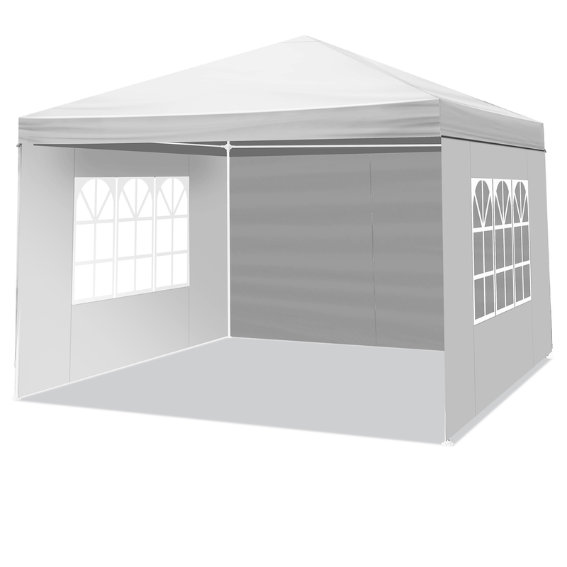 3 x 3m Three Sides Waterproof Tent with Spiral Tubes White
