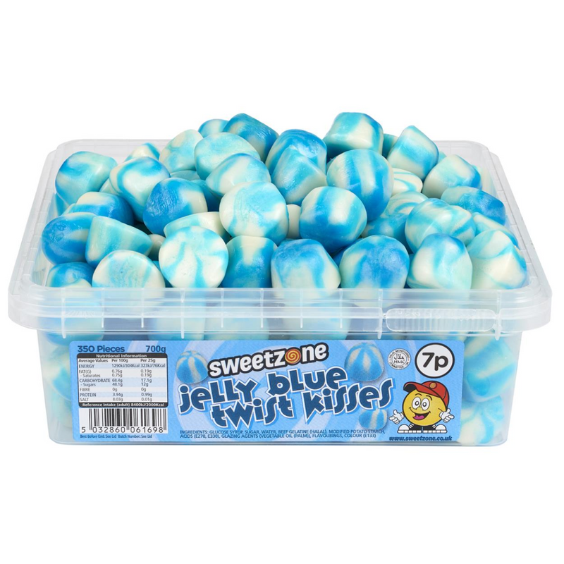 Blue Twist Kisses 700g Tub Sweets