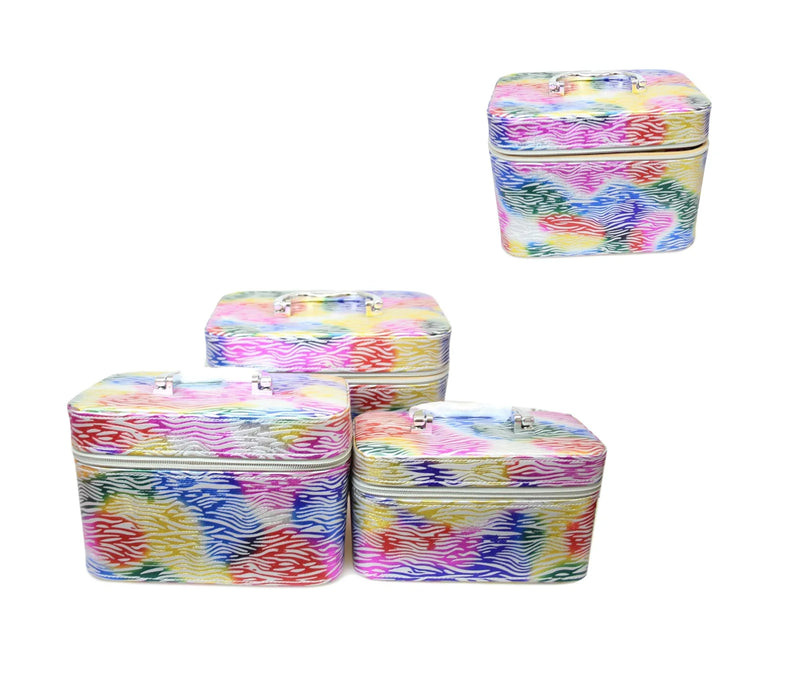 Jewellery Bo x Makeup Bag Toiletries 3 Bag Pack Mi x Coloured Bag 3 In 1