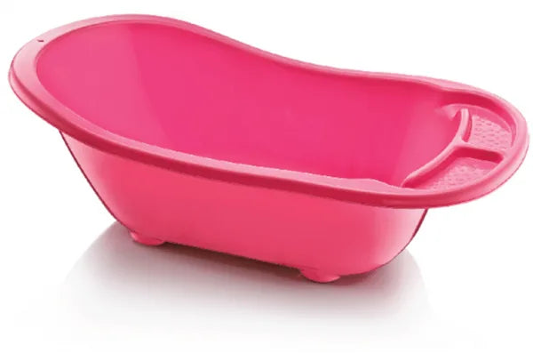 Plastic Baby Bath With Drain Assorted Colours