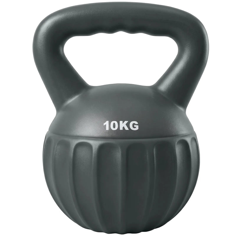 SPORTNOW Kettlebell for Strength Training Kettle Bell with Non-Slip Handle 10 kg Grey