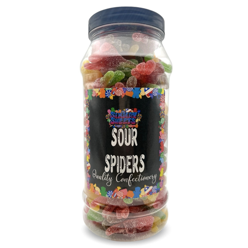 Sour Spiders Retro Fizzy Gummy Sweets Gift Jar - 700g