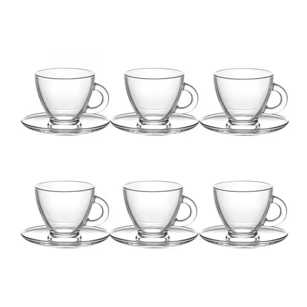 Roma Espresso Cup Glasses 95Cc Set Of 12 – 6 Cups &Amp; 6 Saucers
