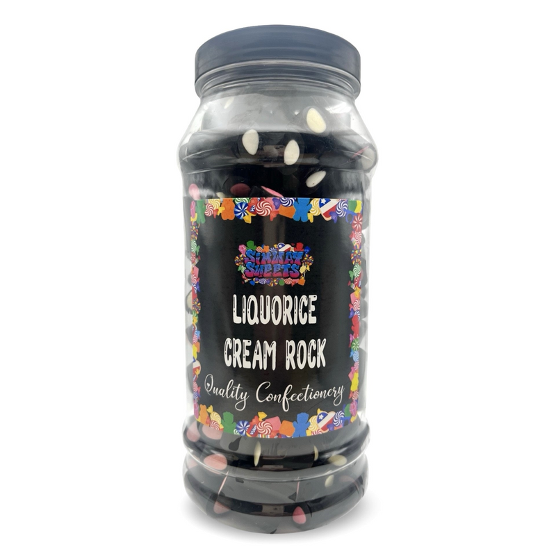 Liquorice Cream Rock Sweets Gift Jar - 740g