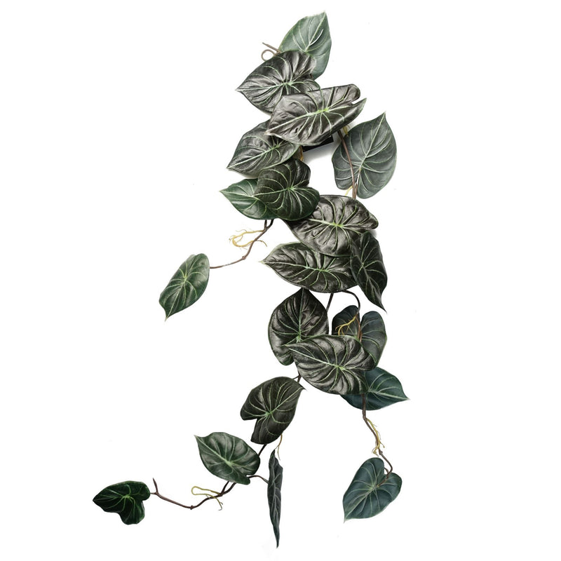 120cm Artificial Hanging Trailing Plant Alocasia Dragon Scale Dark
