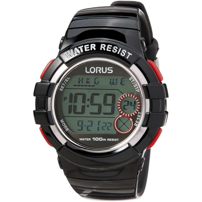 Lorus Mens Ladies Sports Chronograph Digital Black Rubber Strap Watch R2317KX9 BRAND NEW BUT NEEDS BATTERY